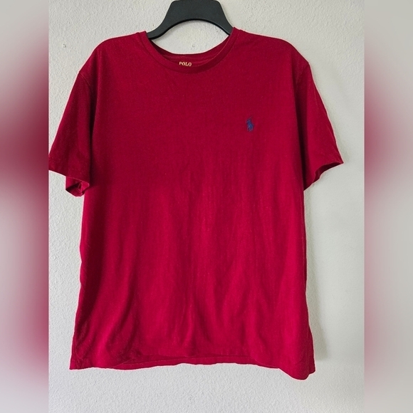 Ralph Lauren T Shirt Men’s Sz L  Red Slim Fit Logo Crew Neck Normcore Casual - Picture 3 of 9